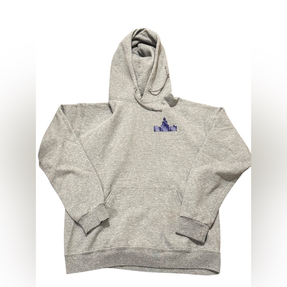 Jerzees Tops - Gray Hoodie with Purple Decal. Size M. VGUC